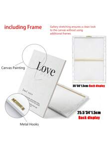 Letter Graphic Unframed Painting, Nordic Hanging Wall Art Prints For Home Decor - Black and White - View 11