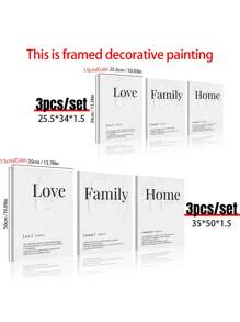 Letter Graphic Unframed Painting, Nordic Hanging Wall Art Prints For Home Decor - Black and White - View 4