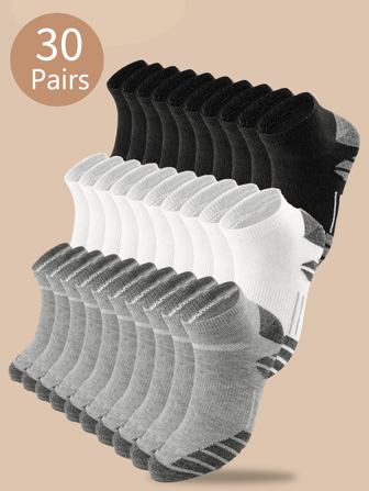 10 双男士春秋季短袜，简约纯色运动吸汗透气休闲袜，适合健身房