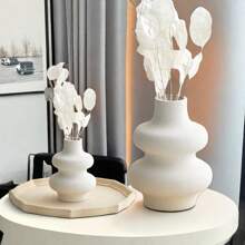 1 pezzo Vaso da fiori in stile bohémien bianco, adatto per l'erba delle Pampas, ideale per matrimoni e decorazione della casa, si adatta alla decorazione centrale rotonda per soggiorno, camera da letto, tavolino da caffè - Multicolore - Visualizzare 8