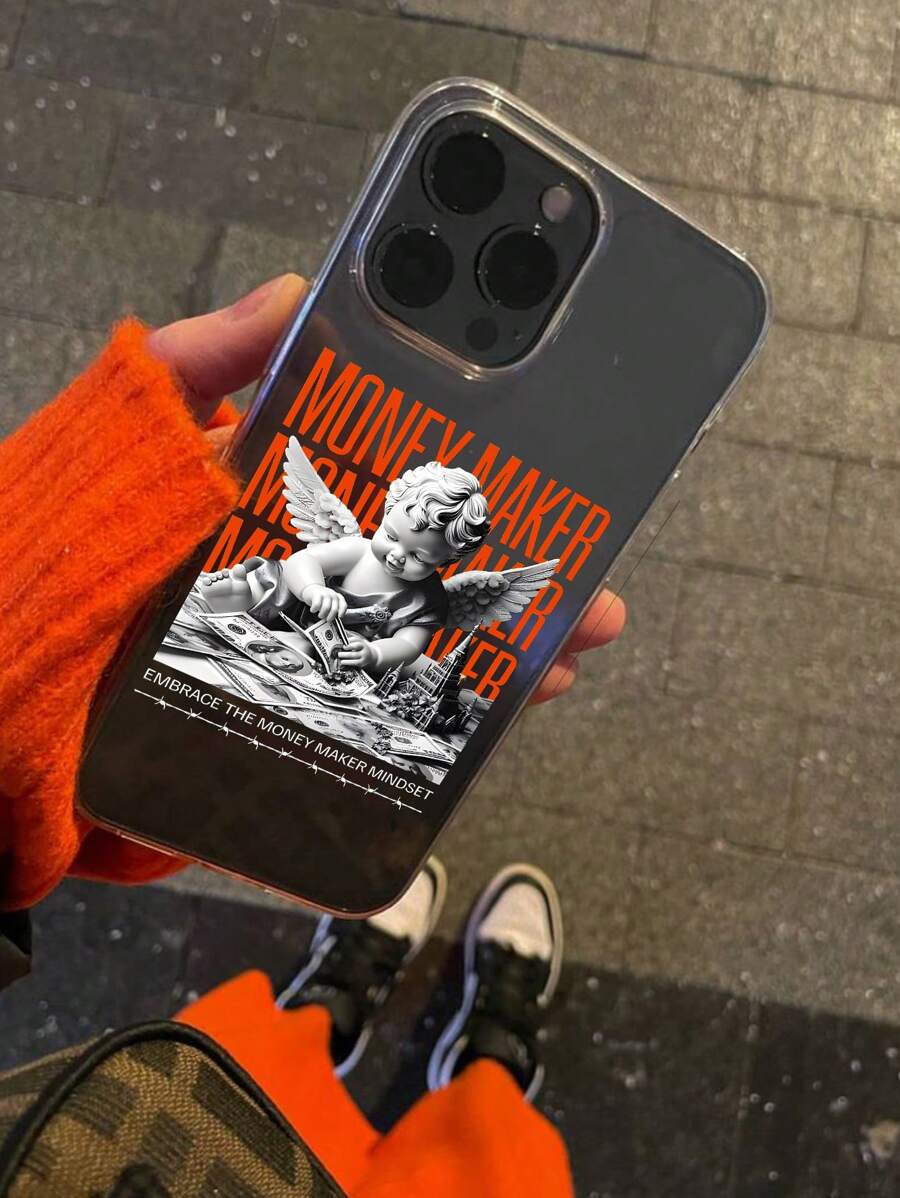 1 件美元赚钱天使图案半透明手机壳兼容 16/11/12/13/14/15/15pro/15 Plus/15 Promax/7plus/8plus/X/Xs Max/Xr/11pro/12pro/13pro/14pro/12mini/13mini/11promax/12promax/13promax/14promax/14plus/6/6s/6plus/7/8/16Pro/16plus/16promax/Se&兼容三星 Galaxy/A54/A14/A12/A13/A15/A32/A33/A24/A52S/S20/S21/S22/S23/S24/S23Plus/S24ultra 防水防震防摔防刮