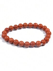 1 Unidad De Pulsera De Cuentas De Oración De Jaspe Rojo De Piedra Natural, Pulseras De Meditación Para Hombres Y Mujeres, Joyería De Meditación De Yoga 4 6 8 10mm