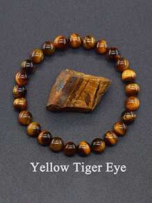 Pulseira De Pedra Natural Olho De Tigre De 4 6 8 10 Mm, Pulseira De Contas De Olho De Tigre Para Homens Mulheres, Pulseira De Cura De Ioga, Jóias