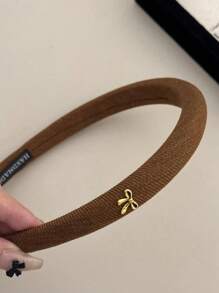 5/1pc Retro Bow Headband, Elegant Solid Color Sponge Bow Hair Band Suitable For Everyday Commute, Makeup, Washing Hair, Casual Outing