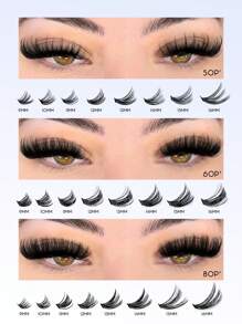 GROINNEYA 3/28Rows Individual Eyelashes Book Large Capacity 9-16mm Mixed Length Cluster Eyelashes For Beginner DIY At Home Eyelashes Extensions Set
