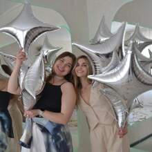 Silver Star Shaped Balloon, 10 Inch 24 Inch Silver Quadrilateral Balloon, Gold Foil Balloon, Silver Mylar Balloon, Star Shaped Foil Balloon For New Year, Birthday, Wedding, Valentine's Day Party Decorations