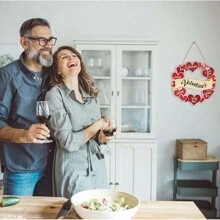 情人节木门挂饰，情书我永远爱你 XOXO 甜蜜标志牌匾，可爱红心壁挂，适合农家咖啡馆店铺装饰 - 彩色 - 查看 9