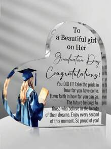 1 Stück inspirierendes Acryl-Schild als Abschlussgeschenk für sie, Abiturientin, Studentin, Master-, Doktorandin, Abschlussgeschenk für Studenten, Abschlusserinnerung für Tochter, Sohn, Schwester