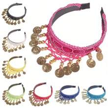 1 Stück Bohemian Stil Strass Kopfkette - Vintage Perlen Stirnband für Frauen, geeignet für Partys, Bühnenauftritte, Bauchtanz, Tanzkopfschmuck