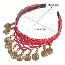 1 Stück Bohemian Stil Strass Kopfkette - Vintage Perlen Stirnband für Frauen, geeignet für Partys, Bühnenauftritte, Bauchtanz, Tanzkopfschmuck