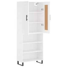 Elegant Highboard Cabinet 69.5cm Tall Engineered Wood Storage Solution For Living Room And Dining Area - White - View 3