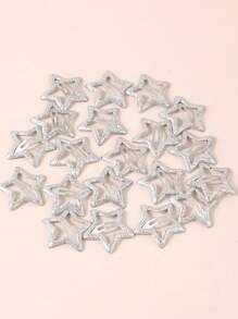 18 件/套女孩金色 Bb 夹可爱星形发夹，适合日常使用，星形发夹 2000 年代 Y2K 按扣发夹防滑星形发饰银色金属发夹适合女孩女士街头头饰 - 彩色 - 查看 3