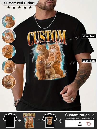 Custom Vintage Pet TShirt Pet Photo + Name Custom Dog Shirt Personalized Shirt Custom T Shirts For Humans Cat Shirt 90's Tee