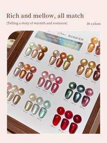 Ensuis 闪光反光水晶猫眼凝胶玻璃珠凝胶指甲油套装，可浸泡半永久性紫外线灯固化沙龙光疗胶，在家 DIY 指甲增强设计 - 彩色 - 查看 4