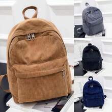 New  Backpack Fashion Women Corduroy Backpack College Women Solid Color School Backpack Travel Shoulder Bags For Teenagers