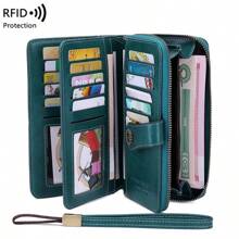 RFID Anti-Theft Brush Large Capacity Retro Long Wallet