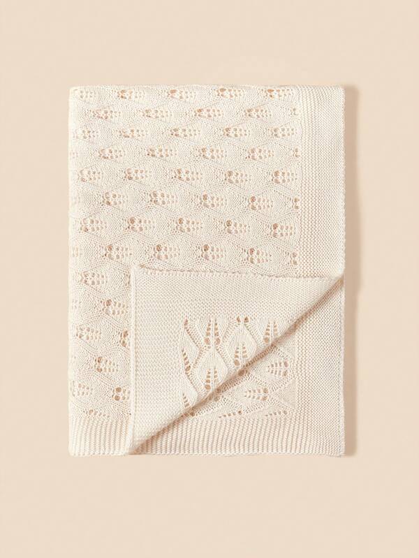 1pc Infant Solid Color Knitted Blanket,Pure Cotton Large Size Comfortable Blanket,INS Texture, Suitable For All Seasons, Baby Stroller, Muslin Use