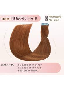 Seamless Tape In Hair Extensions Human Hair Straight Extensions Skin Weft Adhesive Glue On Salon Quality For Woman 20PCS/30g - S33 - View 5
