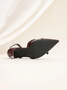 Women Wide Width High Heel Pumps, Fashionable Casual Versatile Commute Mid-Heel Shoes