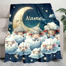 1PC Personalized Blanket Custom Name Printed Blanket Cute Sleeping Animal Panda Blanket Your Name Printed On It Soft And Warm Memorable Moments Blanket Great Holiday Gift For Families
