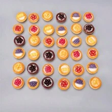 Mini Cake, Cute Egg Tart, Dollhouse Miniature Food, Miniature Supermarket Realistic Desserts, Creative Food Decor, Playset Model, Micro Scene Photography Props, Dollhouse Decor, Desktop Ornaments, Holiday Gift, Birthday Gift, Valentine's Day Gift, Ramadan Gift - Multicolor - View 6