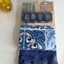 Cortinas de ducha, decoración de habitaciones, accesorios de baño, decoración de baño - azul real - Ver 5