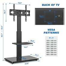 TAVR Modern Floor TV Stand For TVs Up To 70 Inch, Black TV Mount Swivel - Black - View 4