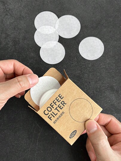 51/53/58mm Italian Coffee Machine Circular Filter Paper Secondary Filter Paper White 100 Pieces Mocha Pot Filter Paper Filter Back To School