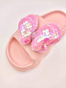 1 par de sandalias casuales para niñas decoradas con mariposas, cómodas y de moda para usar dentro y fuera de casa