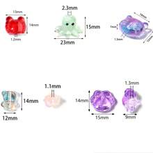 1-50 件/包彩色多色玻璃珠卡通动物形状散珠，可爱猫蟹熊章鱼形状，适合 DIY 珠宝制作，珠宝配件