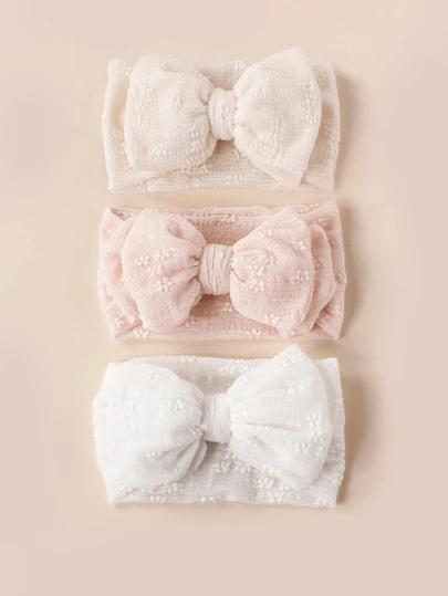 3pcs/Set Baby Double Layer Bow Design Elastic Hair Bands Love Valentine