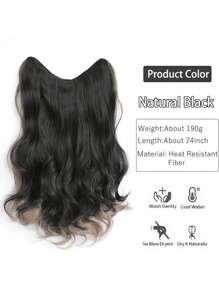 1 pièce Perruque synthétique résistante à la chaleur, ondulée profonde, cheveux bruns de 24 pouces, pièce de cheveux de haute qualité pour usage quotidien