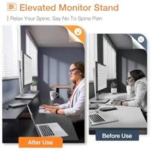 ODK Computer Desk With Shelves 120 X 50 Cm Gaming Desk With Storage Home Office Desk Modern Simple Style PC Desk Stable Workstation Black - Black-120x50cm - View 5