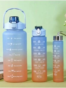 Trio de Garrafa de água 2000ml 2l Galão com Adesivos