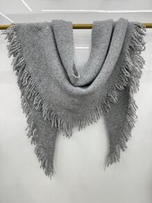 1 件女士复古风格针织三角围巾/披肩，秋冬配饰 - 彩色 - 查看 19