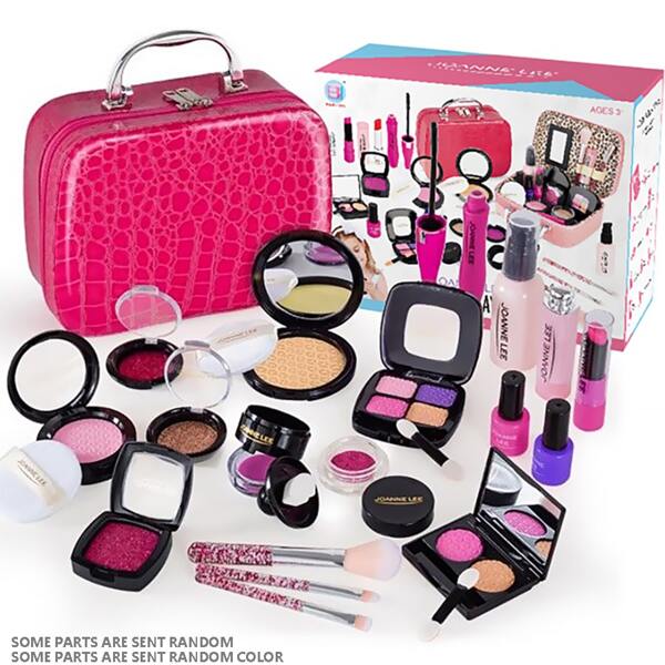 1 Set Kinder Makeup Kosmetik Spielzeug Set - PU Tasche, Simulation Makeup Modell für Mädchen Bühnen Aufführung, Rollenspiel Spielzeug für Mädchen, Kinder Rollenspiel Makeup Spielzeug Set, Geschenk für Eltern-Kind Interaktion zum Geburtstag