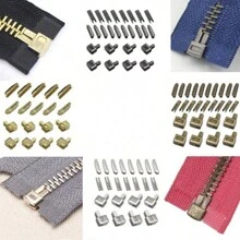 10 مجموعات من السحابات المعدنية لإصلاح السوستة، اكسسوارات الخياطة، الملابس والمعاطف