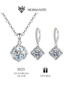 Stunning Windmill-Shaped 1 Carat Moissanite Sparkling Set - Unisex S925 Silver Jewelry For Everyone, Bohemian Style, Guaranteed Quality!