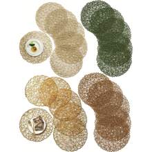 6 bucăți/Set Șervețe de loc rotunde țesute goale, design minimalist modern, lavabile, ușor de curățat, ștergere, antiderapante, rezistente la căldură, covorașe de masă, decor de festival de nuntă de vacanță