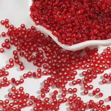 3mm-30g/900pcs,Glass Seed Beads Bulk,Small Craft Beads,Small Beads,Transparent Silver Lined Small Round Pony Beads Bulk For Jewelry Making,Loose Spacer Beads For Jewelry Making Supplies,DIY Crafts Necklace