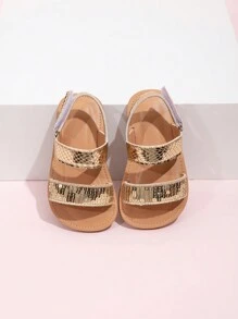 Mädchen Schlangenhaut Muster Mode Flache Sandalen, Sommer