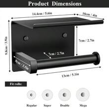 Portarrollos de papel higiénico de acero inoxidable 304, con excelente rendimiento anticorrosión y antioxidante, múltiples colores a elegir, montaje en pared adhesivo o con tornillos, una opción ideal para la organización del baño, decoración del baño en el hogar, organizador de baño, decoración de otoño, de vuelta a la escuela