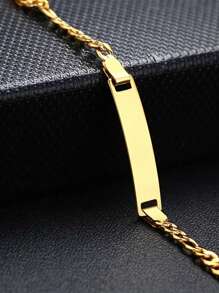 Personalized Custom Engraved Name Baby Bracelet Gold Stainless Steel Adjustable Chain ID Wristband Custom Text Newborn Infant Kids Keepsake Gift - Gold - View 11