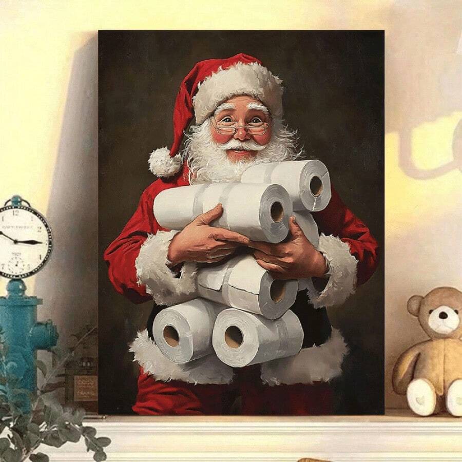 1 Pc   Wooden Framed  Canvas Painting Thickness 2.25cm/0.9inch High Quality Wall Art Prints Poster Direct Hanging Wall Picture Decor For Home Gifts, Christmas Gift,Christmas Decoration,Living Room, Bathroom, Bedroom, Kitchen - 12*18inch(30*45CM) - View 1