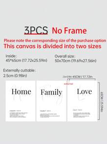 Letter Graphic Unframed Painting, Nordic Hanging Wall Art Prints For Home Decor - Black and White - View 16