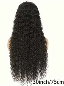 13x6 透明蕾丝前部假发 人发水波蕾丝前部假发 人发预拔 180% 密度湿发和波浪人发假发 适合婴儿头发自然色女性 - 黑色 - 查看 5