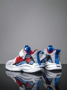 Kids' Colorblock Fashionable Basketball Shoes, Lightweight Breathable Upper, Non-Slip Painted Outsole, Suitable For Daily Wear, P.E. Class, Basketball Sports