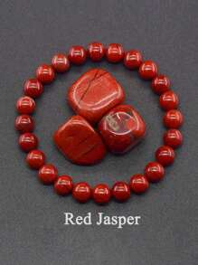 1 Unidad De Pulsera De Cuentas De Oración De Jaspe Rojo De Piedra Natural, Pulseras De Meditación Para Hombres Y Mujeres, Joyería De Meditación De Yoga 4 6 8 10mm
