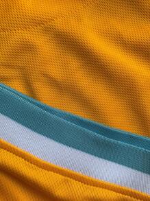 Maglia da baseball gialla n°11 da uomo, casual a maniche corte, con ricamo e cucitura, scollo a V e bottoni, adatta per feste e sport