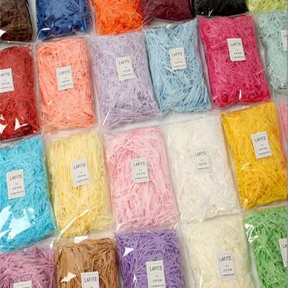 1 Gói, 50g Cỏ rơm raffia dùng để trang trí hộp quà, cỏ trang trí sáng tạo, thích hợp cho quà sinh nhật, đám cưới và quà tặng phù dâu, giấy nhăn, giấy vụn trang trí thủ công, thích hợp để đóng gói hộp quà Phục Sinh, quà tựu trường và quà Ngày Valentine.